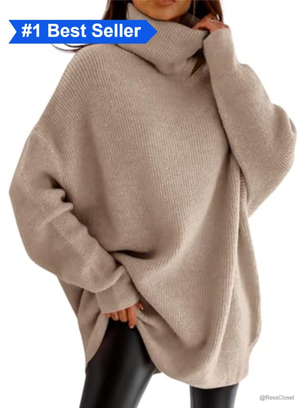 Turtleneck Oversized Batwing Chunky Knit Pullover Sweater Loose Fall Jumper